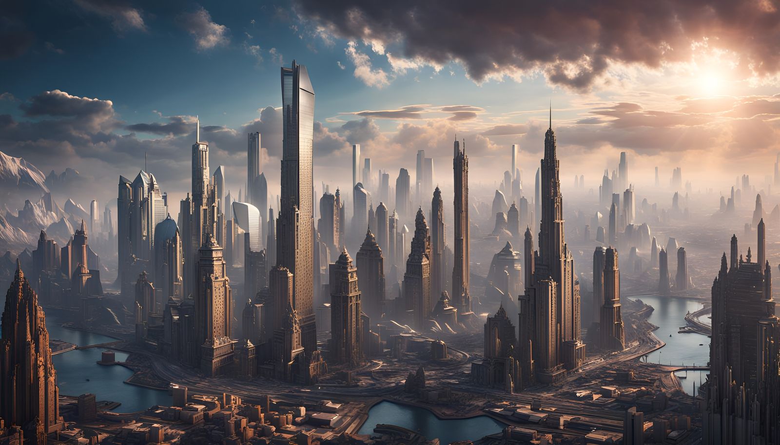 Advanced Futuristic City Concept Art in 8K