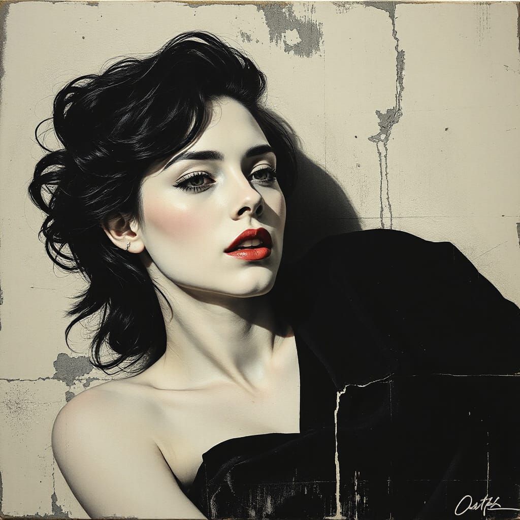 Evocative Portrait in Oil on Canvas