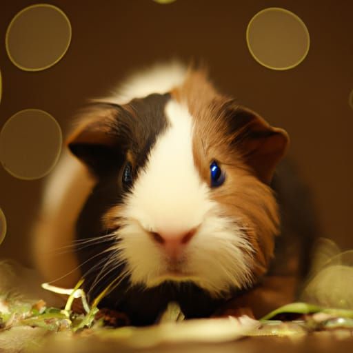 Cute Baby Guinea Pig Portrait in Natural Light