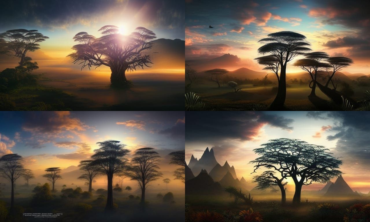 Madagascar Sunrise: Epic Digital Matte Painting