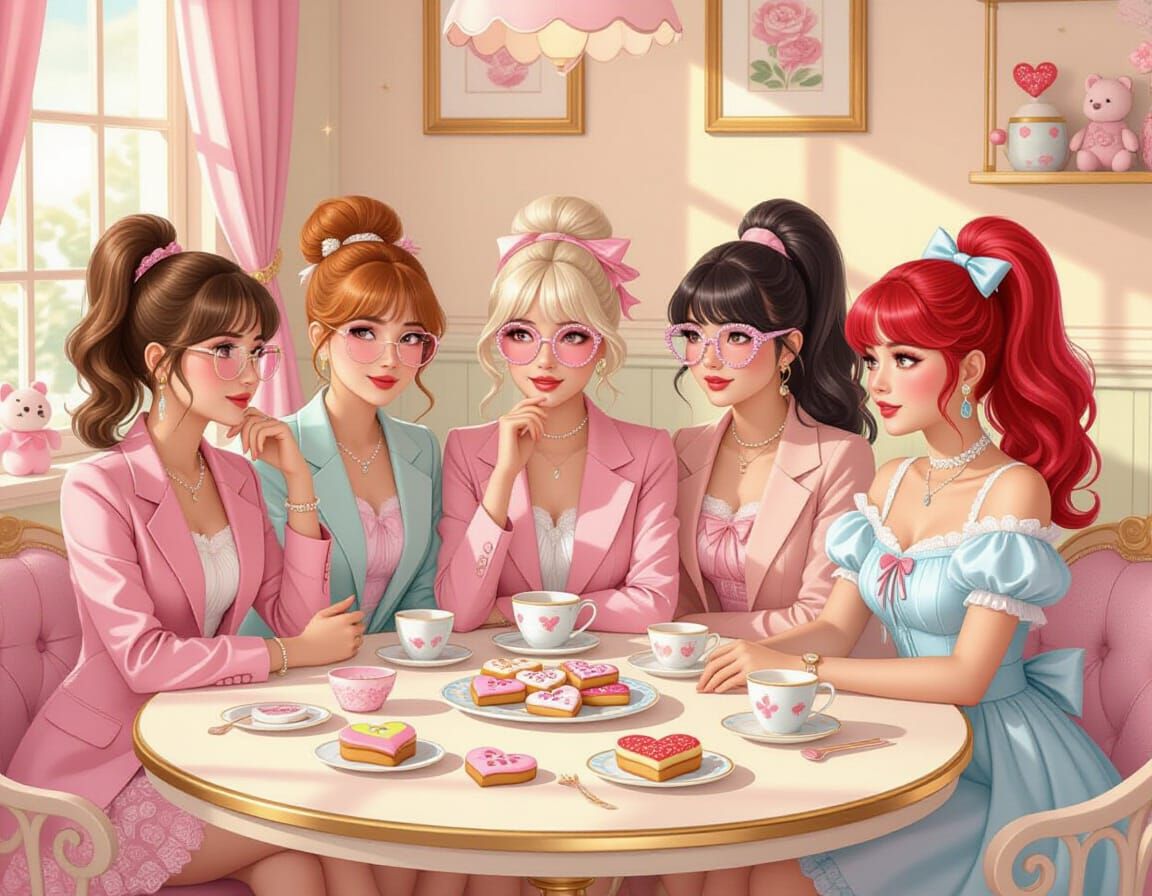 Five Versions of a Woman Around a Table