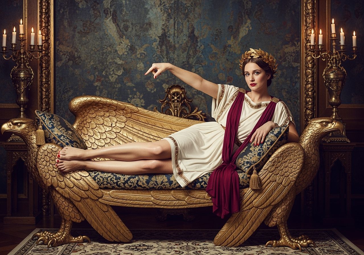 Roman Empress Lounging on Eagle Chaise Longue