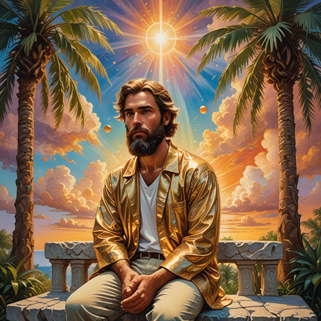 Heavenly Portal: Surreal Oil Painting of Ascending Angels