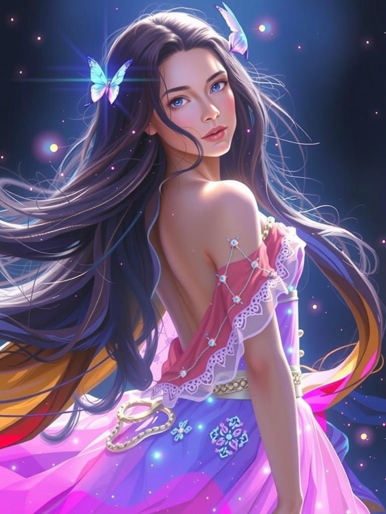 Renaissance-Inspired Portrait of a Young Woman in Medival At...