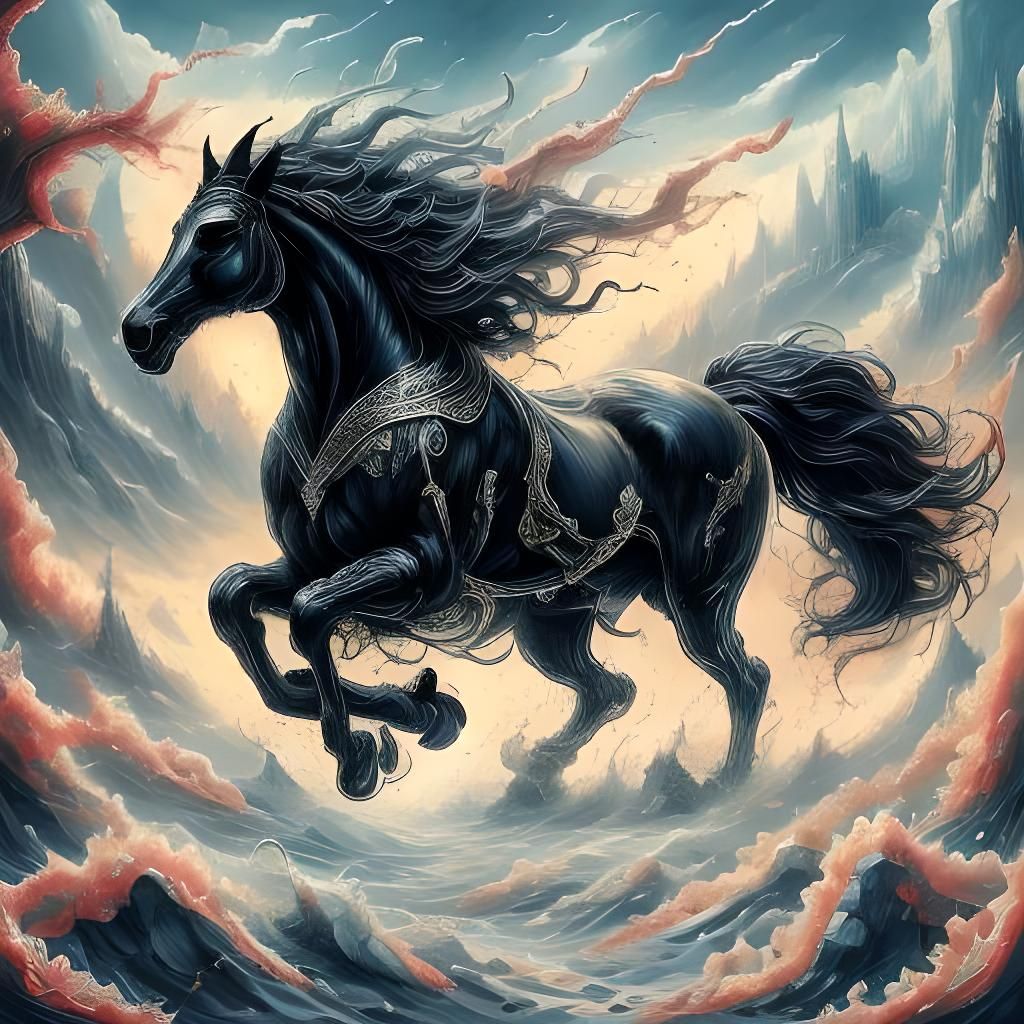 Abstract Horse Image Generated Using LoRAs