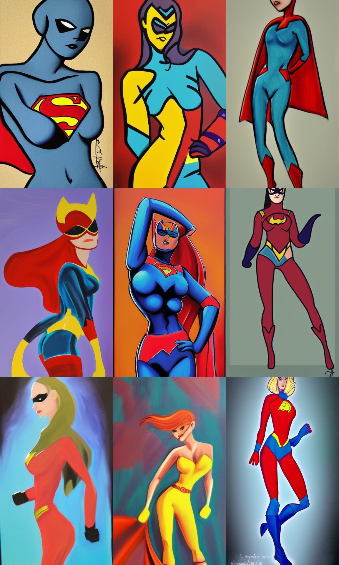 Expressionistic Superhero Figure Art in Muted Colors