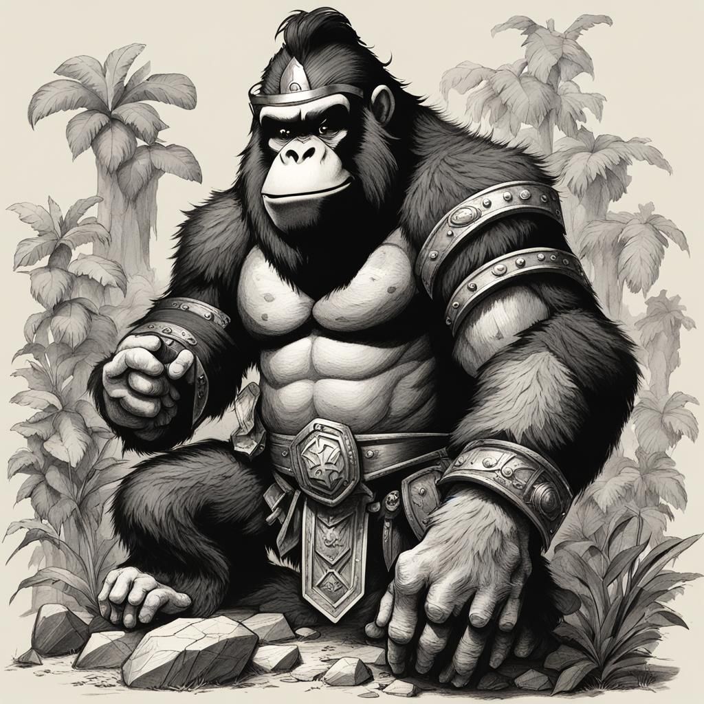Donkey Kong as Medieval Jungle King