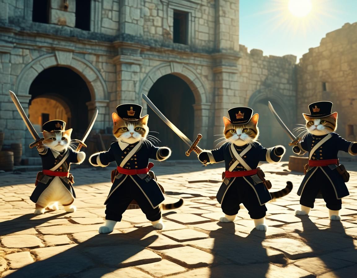 Cats Recreate the Battle of the Alamo