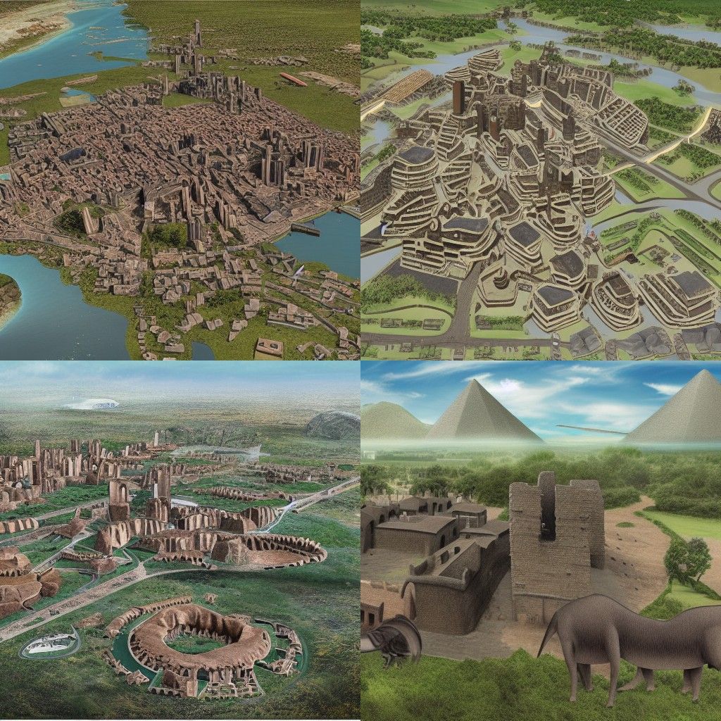 Prehistoric Cityscape: A Stone Age Metropolis
