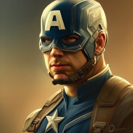 Hyperdetailed Portrait of Captain America in 8K
