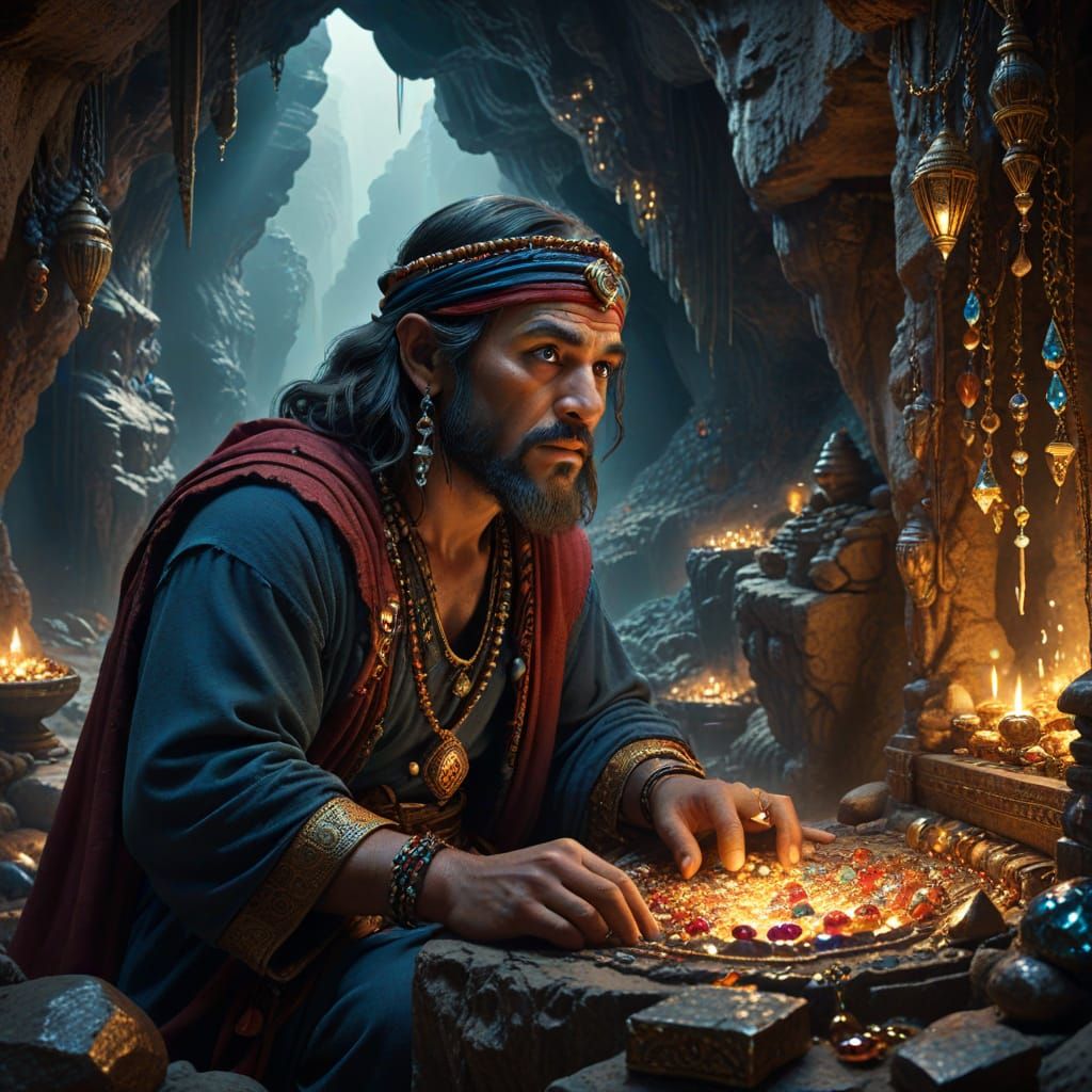 Epic Cave of the 40 Thieves Digital Matte Painting