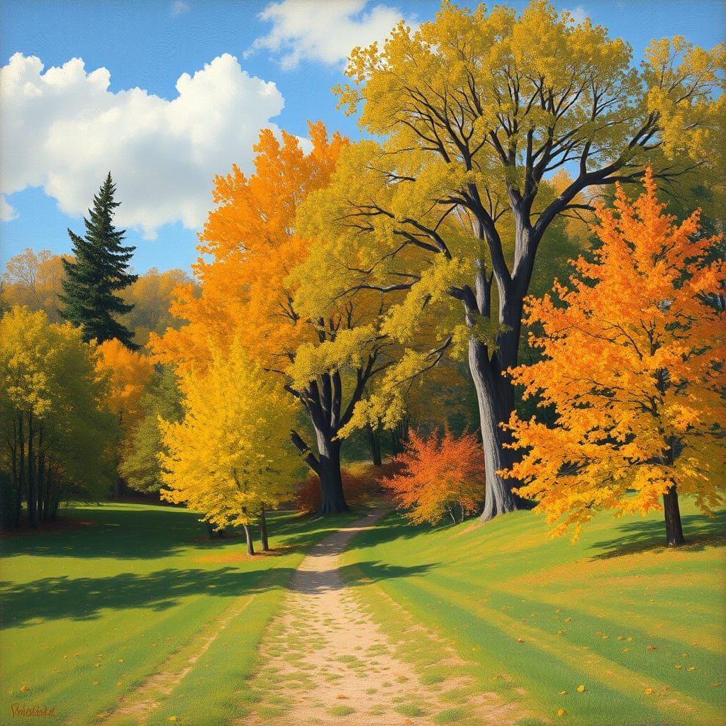 Autumn Landscape in Impressionist Style