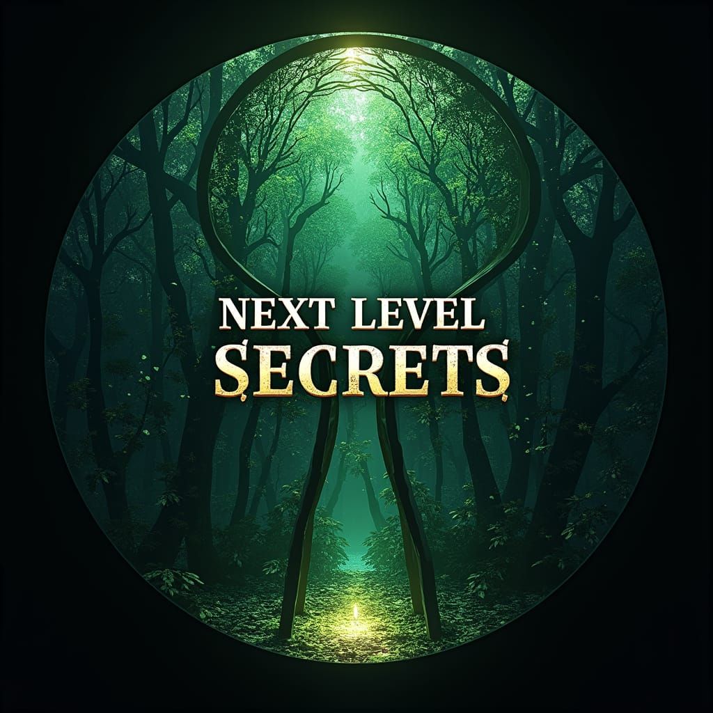 Keyhole Logo with Abstract Leaf Veins in Teal and Green