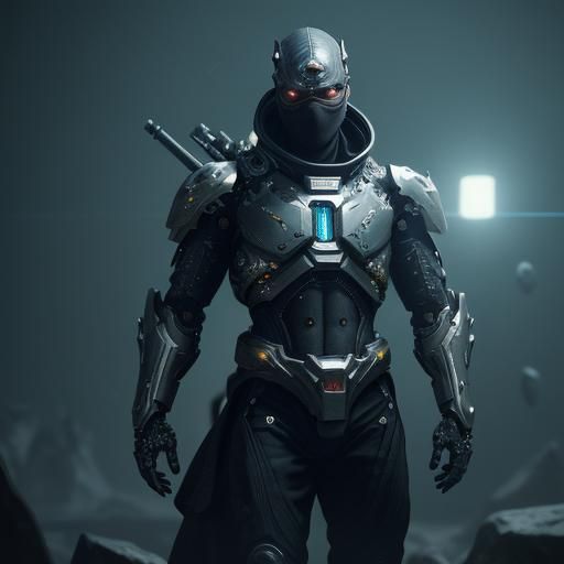 Cyborg Ninja from Deep Space: Cinematic Digital Art
