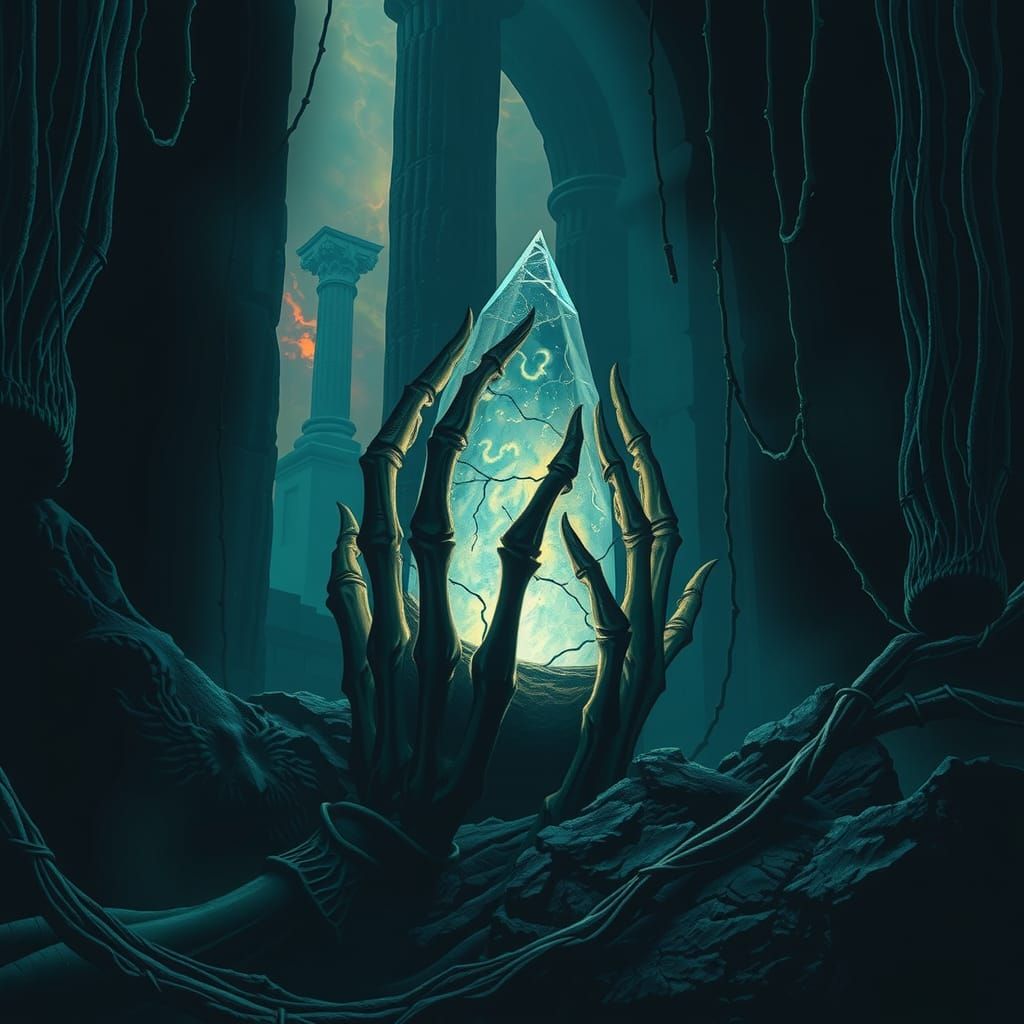 An ancient, mysterious phylactery emitting a faint, ethereal...