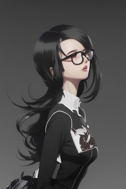 Cute Girl in Cafe: Digital Art Illustration