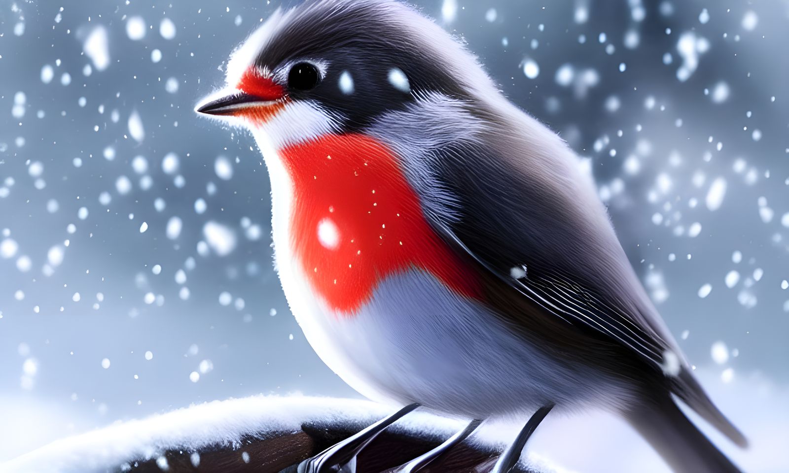 Festive Robin in Snowy Christmas Scene: Concept Art