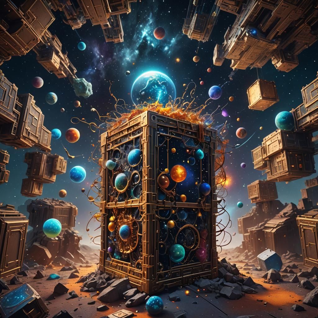 The Universe Trapped in a Box: Detailed Matte Painting