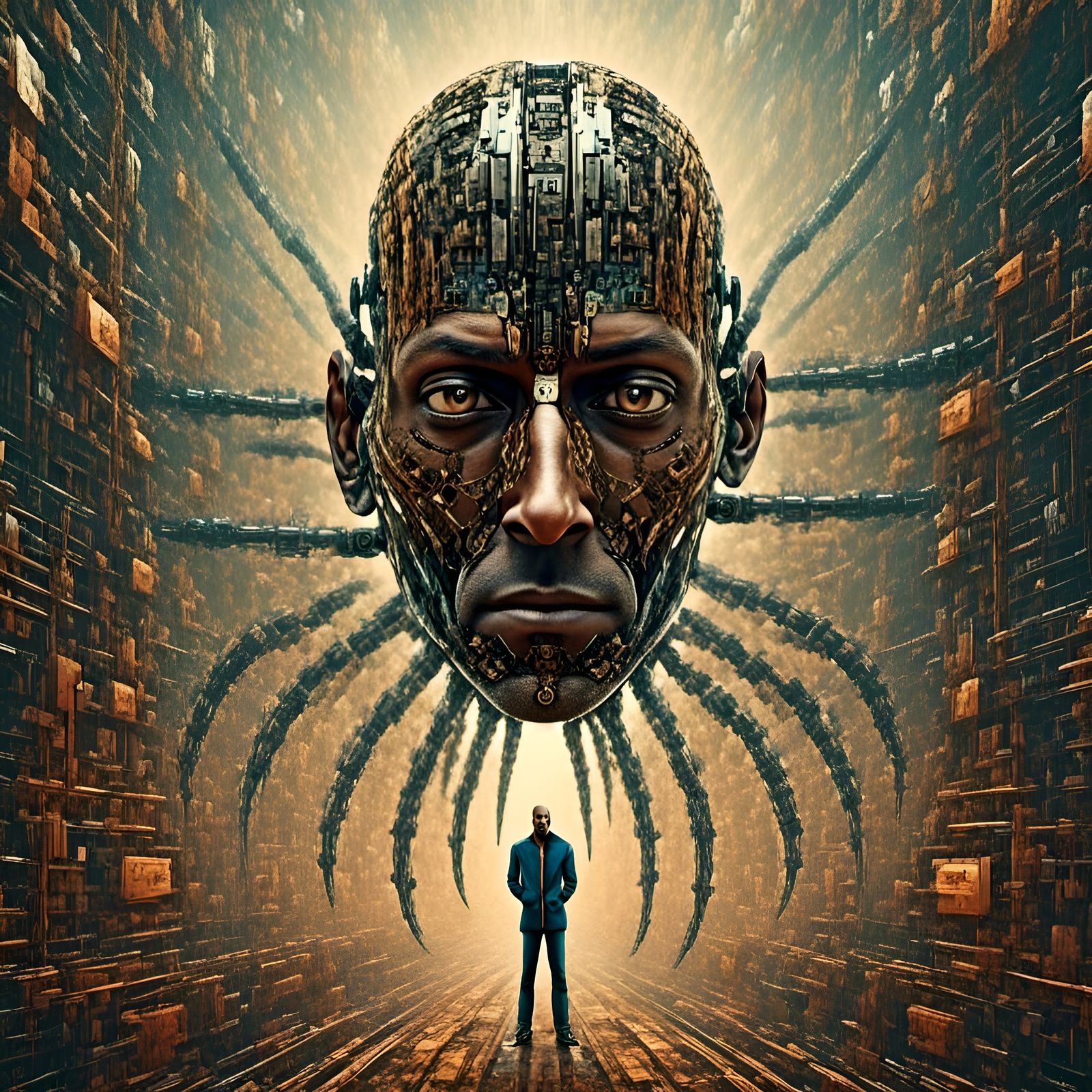 Mechanical Cyberpunk Android Portrait in Ultra Detail