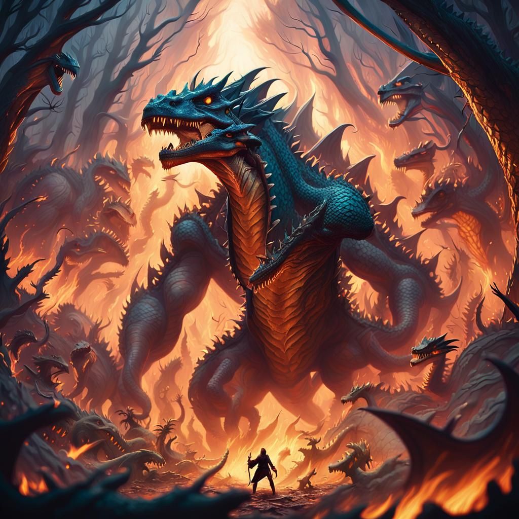 Epic Dragon vs Dinosaur Battle in Misty Forest