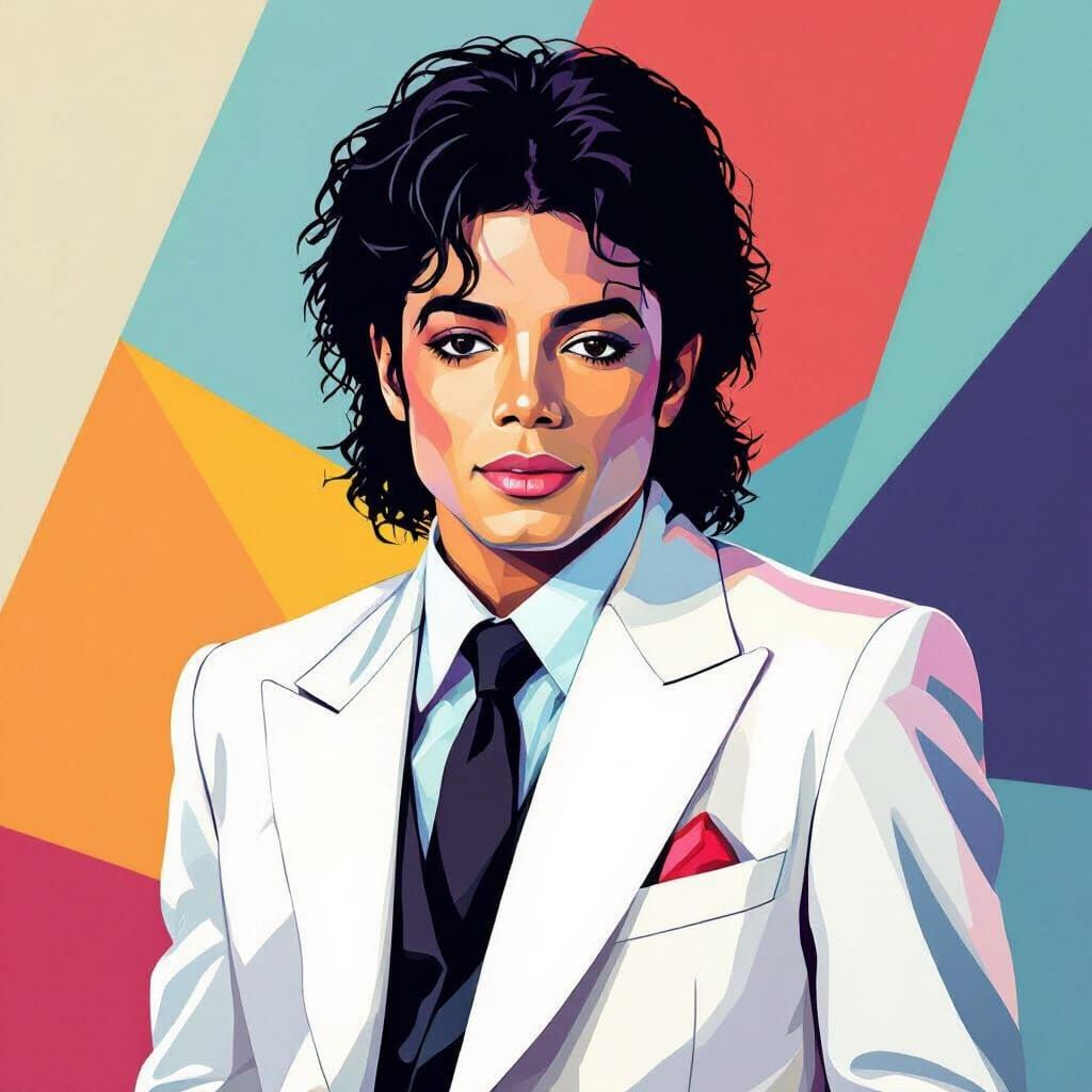 WPAP Portrait of Michael Jackson in Smooth Criminal Suit