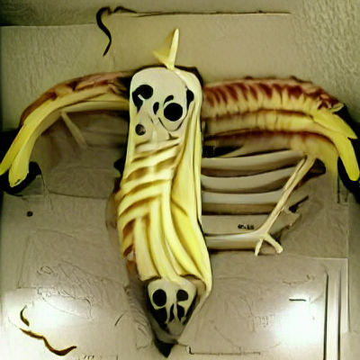 Creepy Banana Skeleton Art