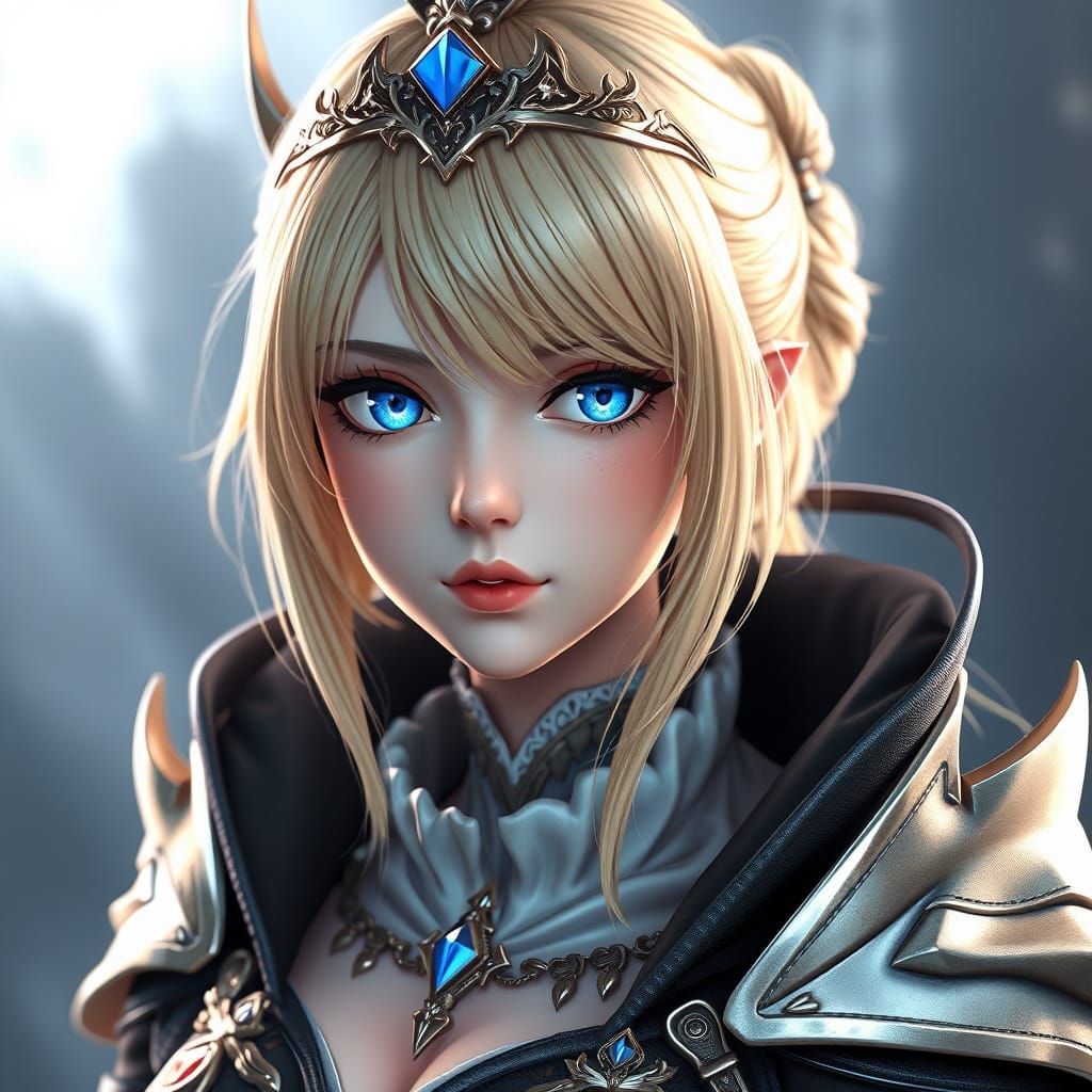 Cyberpunk Princess in 3D Anime Style