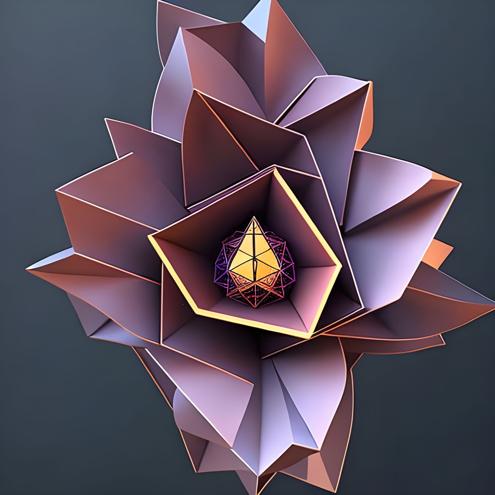 Intricate Sacred Geometry in Vibrant 3D Rendering