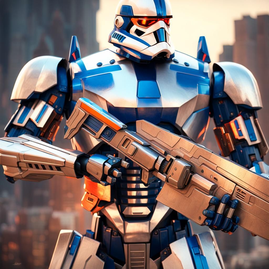 Heroic Stormtrooper Transformer with Steel Wings