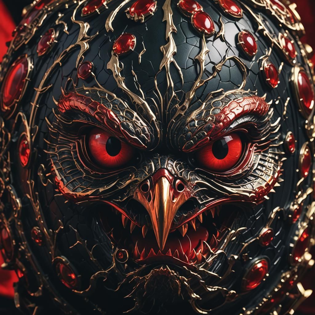 Angry Faberge Egg with Cracking Shell