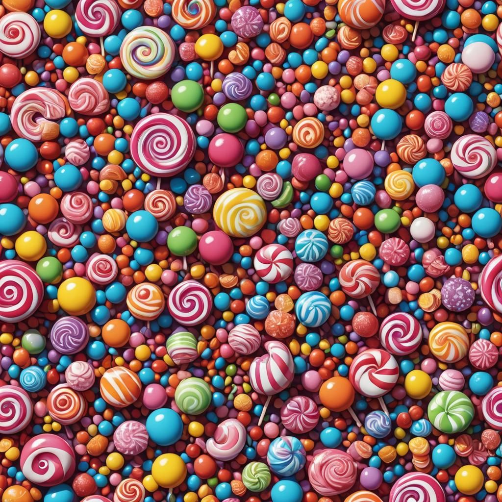 Whimsical Candy Art in Hyperrealistic Detail