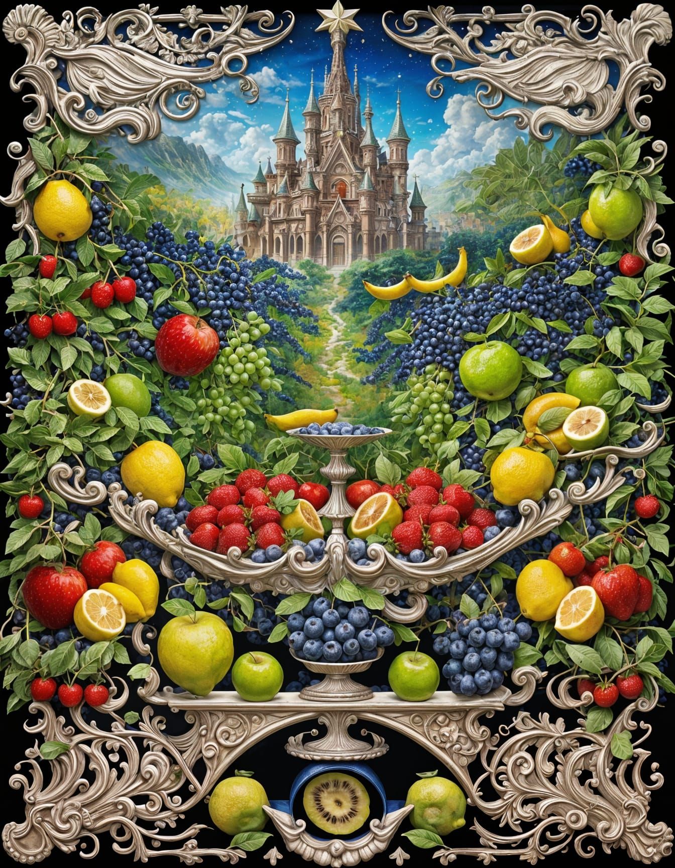 Anime Girls in Fruit Dresses: Kawaii Fantasy Art