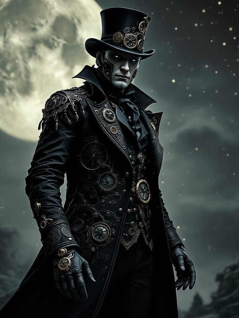 Steampunk Timekeeper in Celestial Hues