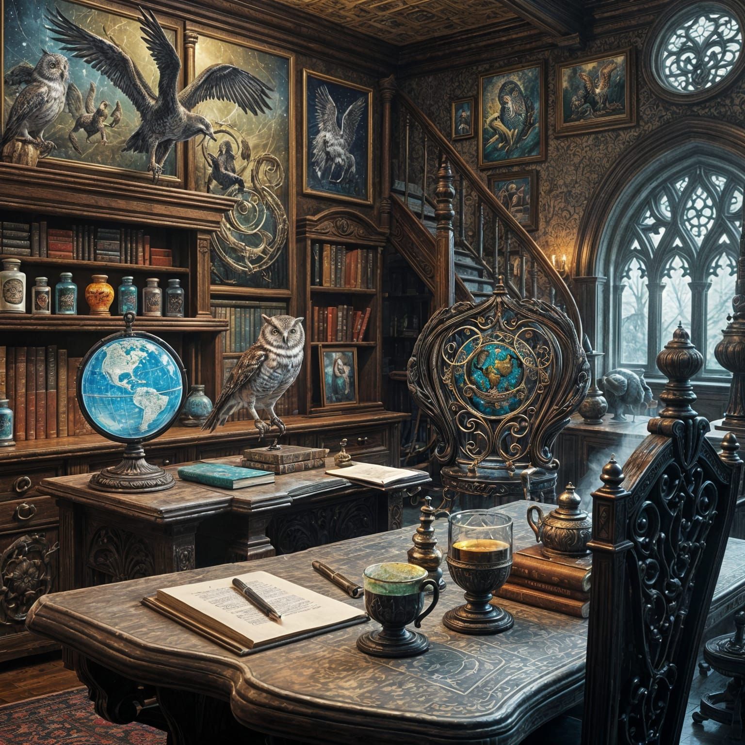 Wizard's Enchanted Study Sanctuary