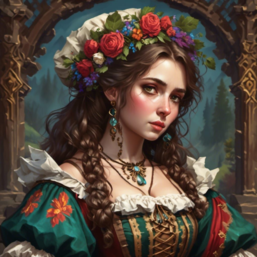 Woman in Traditional Swiss Costume