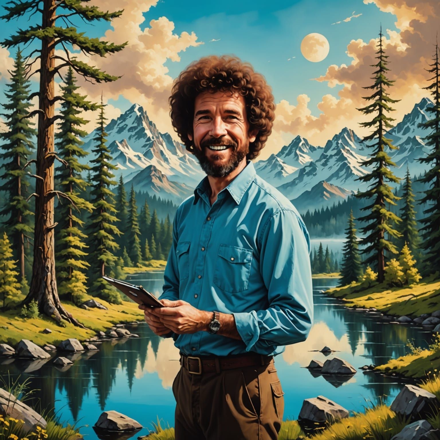 Surreal Woodland Landscapes Inspired by Bob Ross