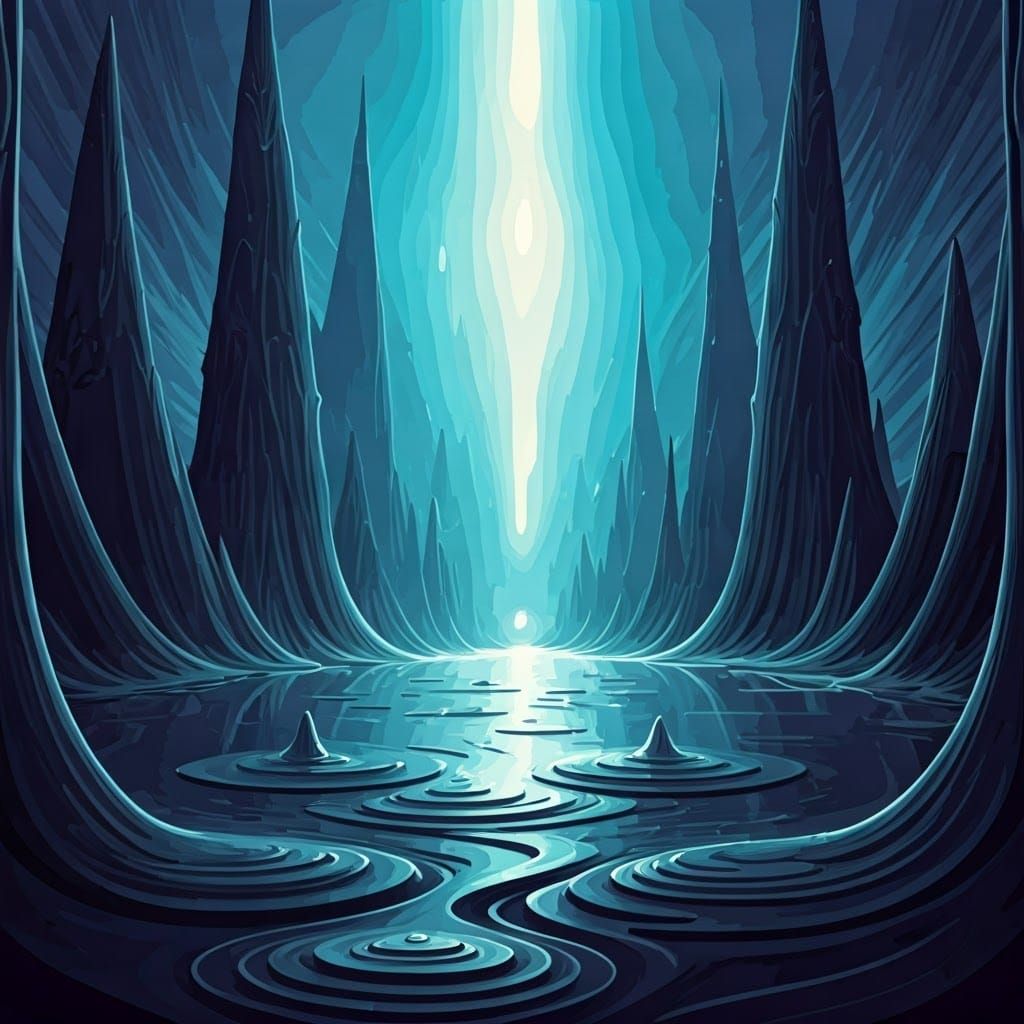 Ethereal Landscape Dissolves into Ripples