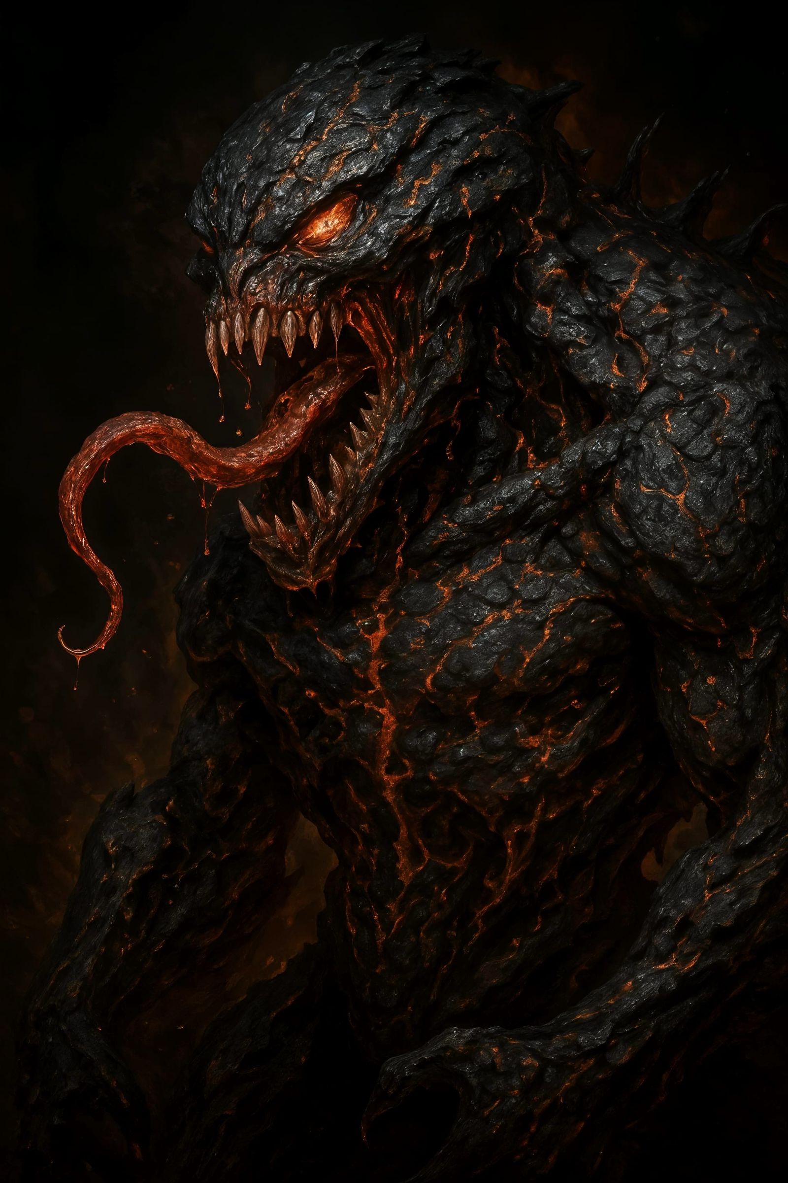 Visceral Lava Rock Symbiote Digital Painting