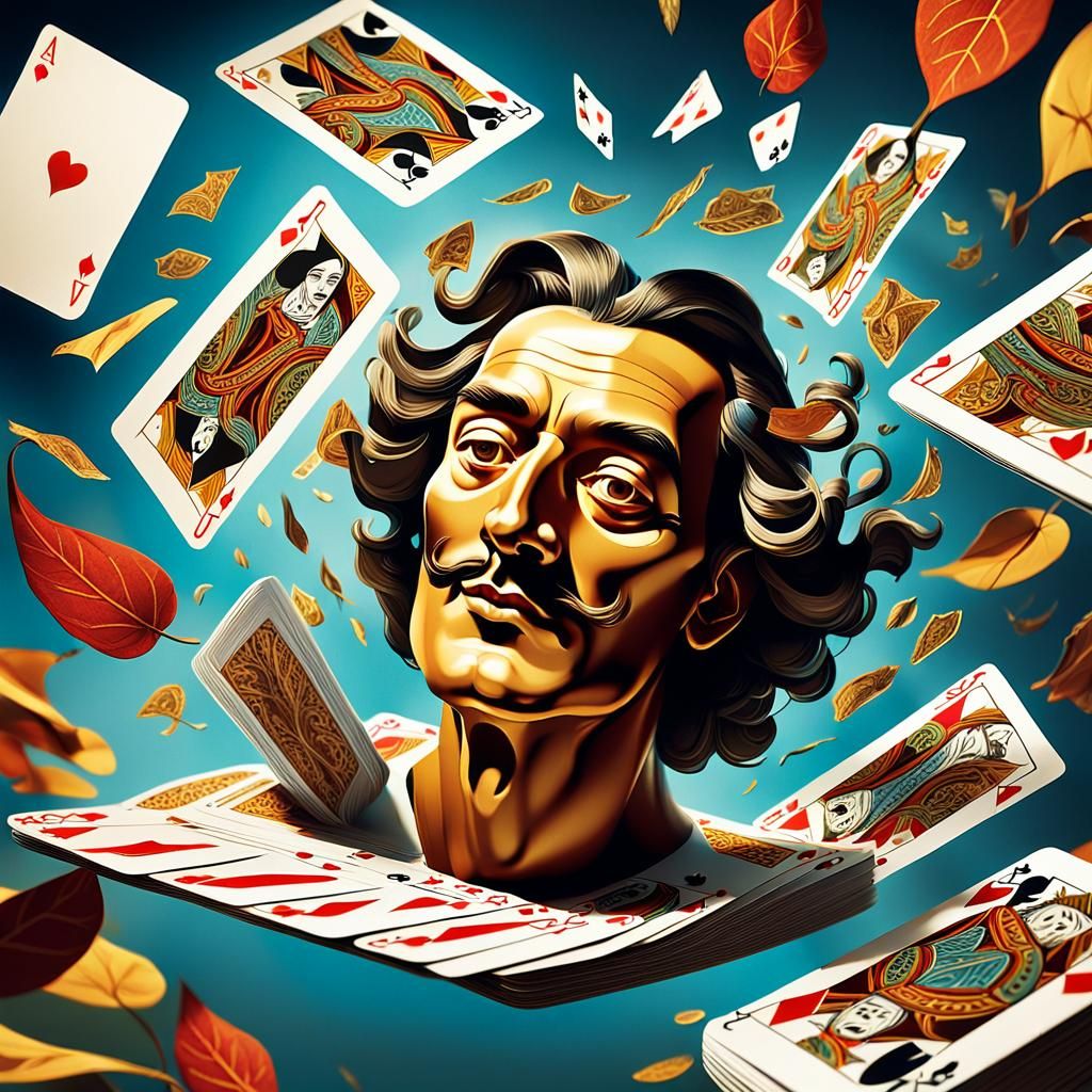 Face Card Characters Escape Deck: Surreal Illustration