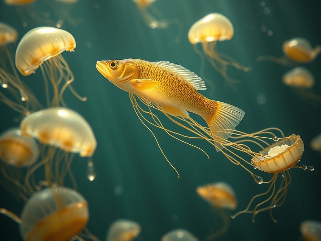 microkini of jellyfishes, concept art, goddess of sensuality...