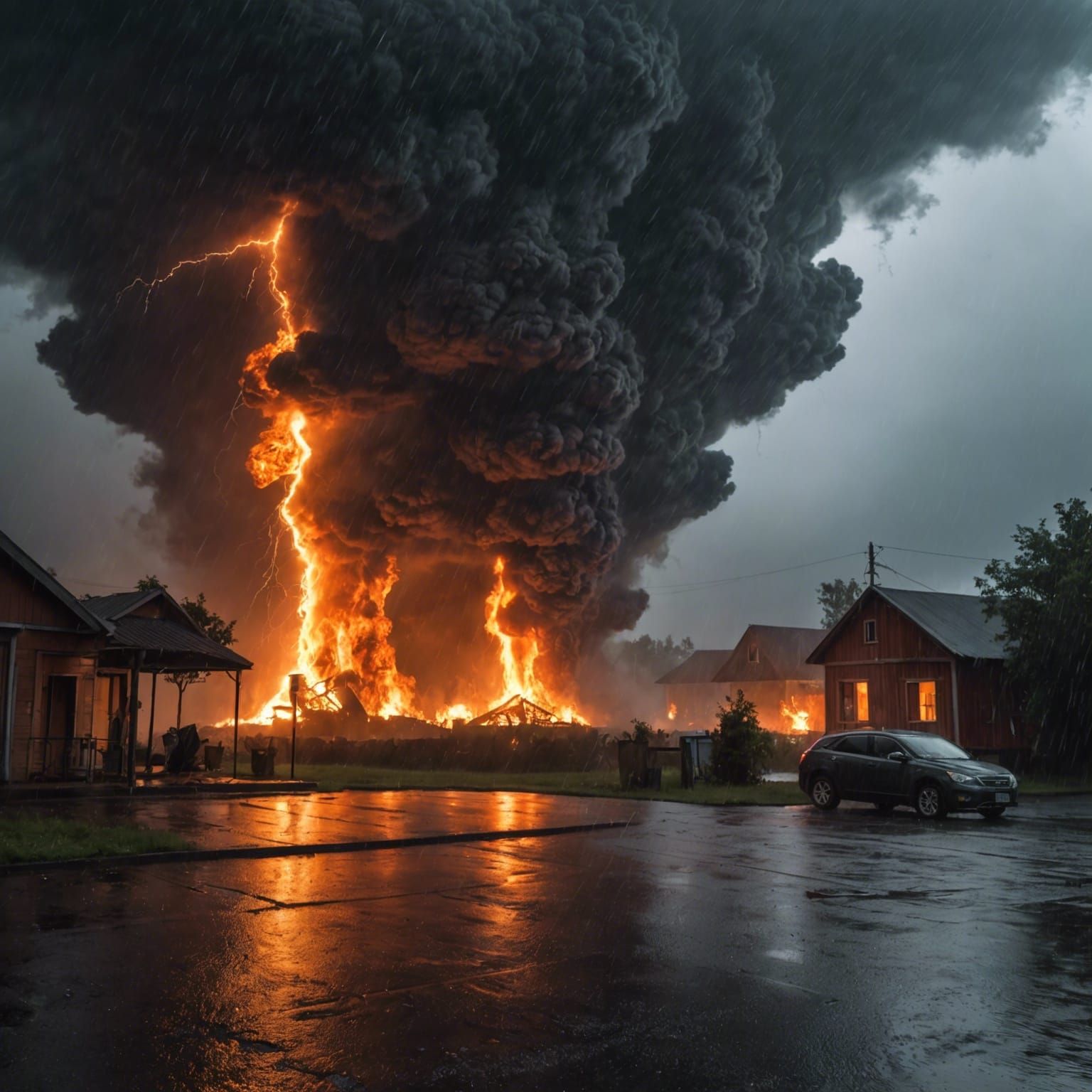 Infernal Rainstorm: Thunder in a Fiery Portal