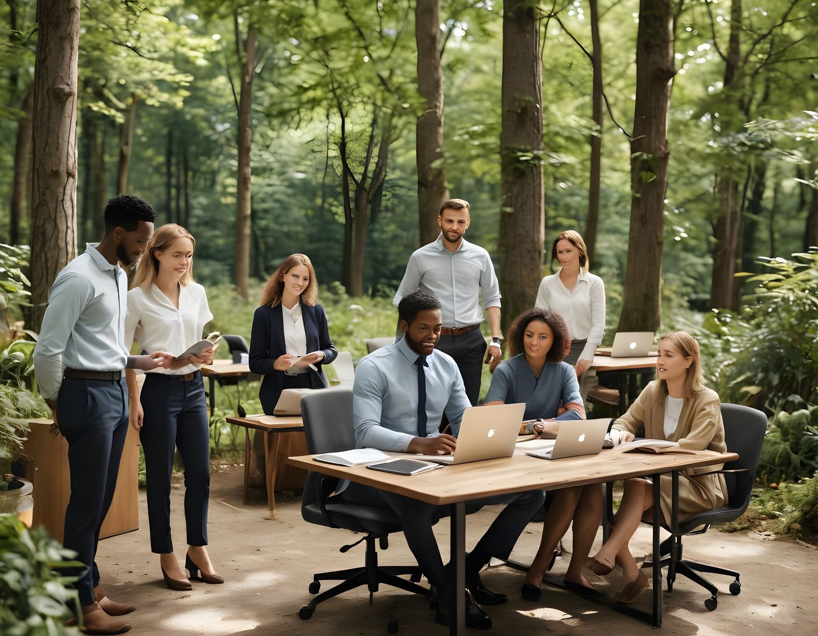 Open-Air Office: Diverse Teamwork in Nature