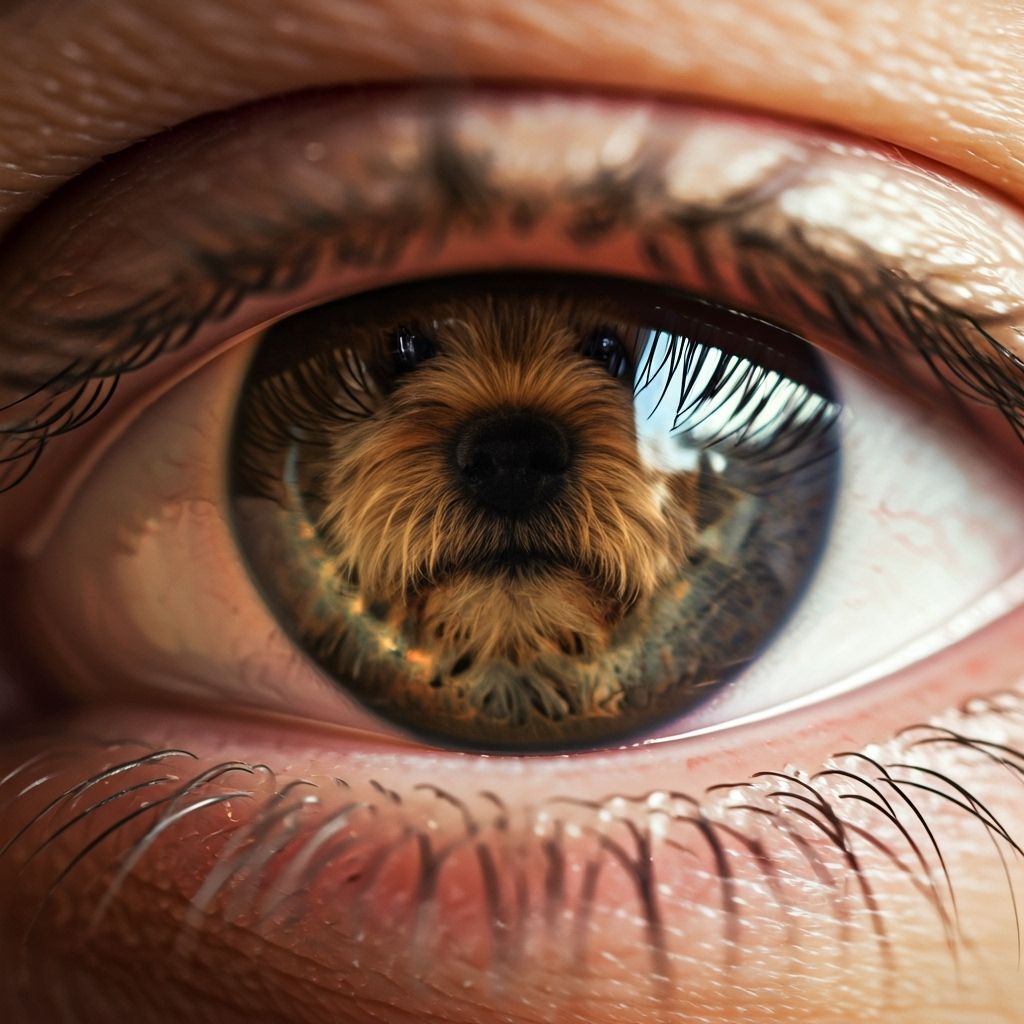 Hyperrealistic Human Eye with Terrier Reflection
