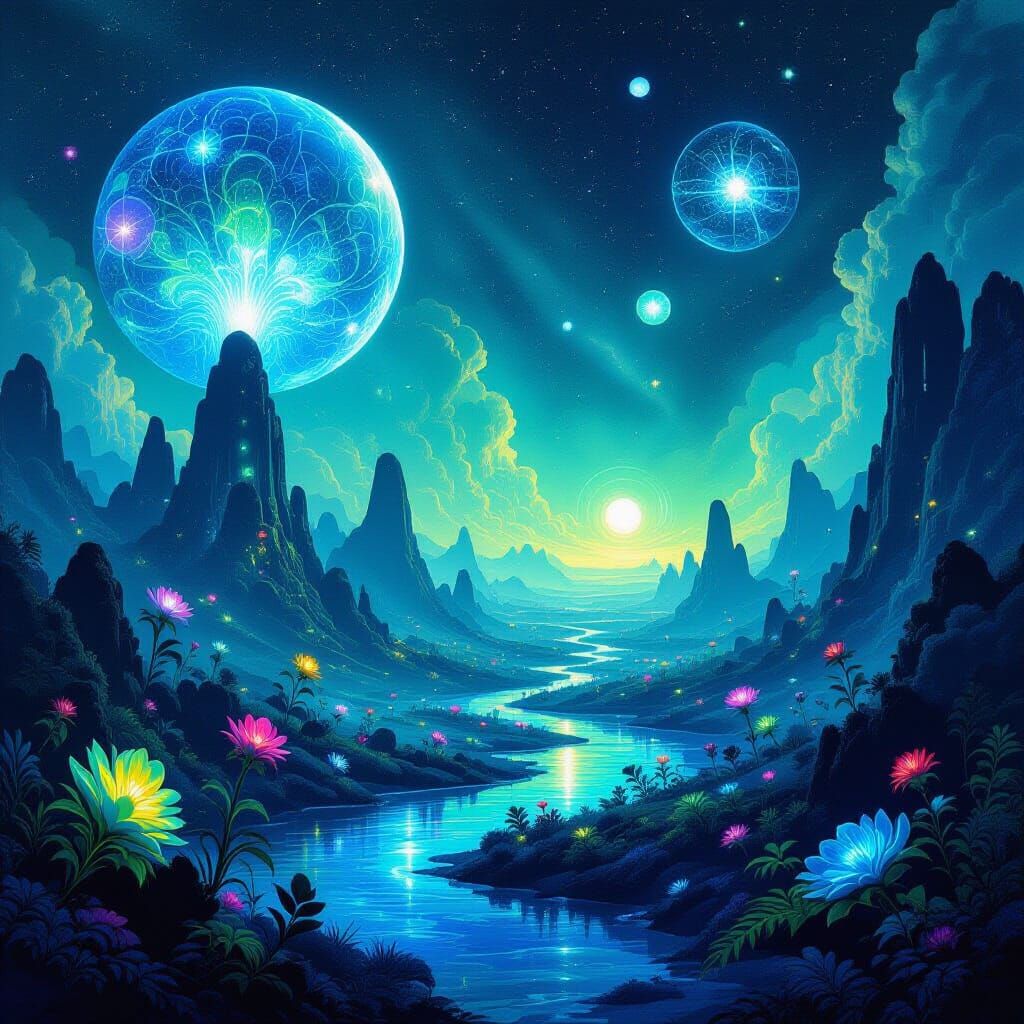 Evolving Carbon Lifeforms on Surreal Alien Planet