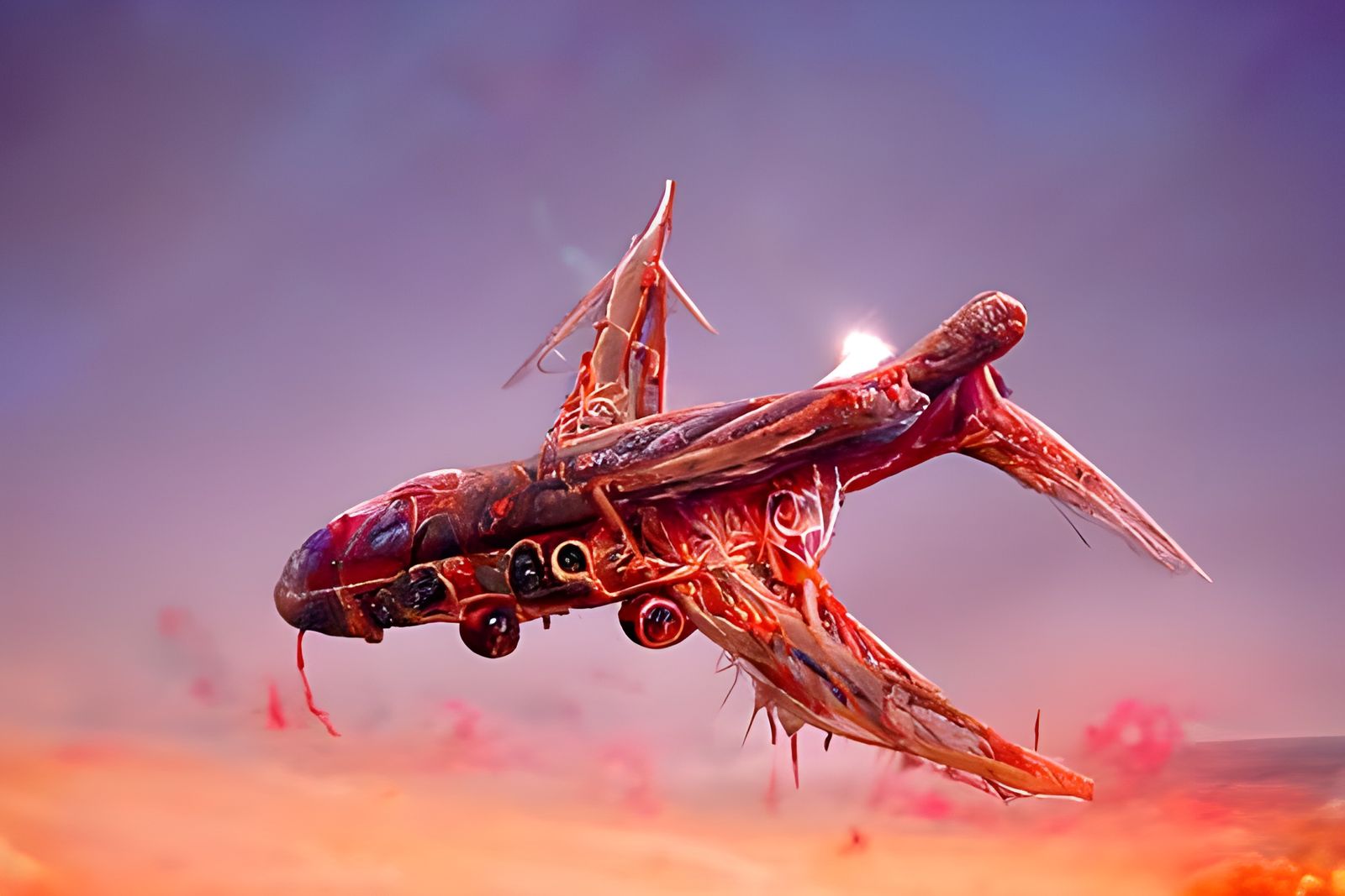 Flesh Airplane: A Hauntingly Creepy Digital Painting