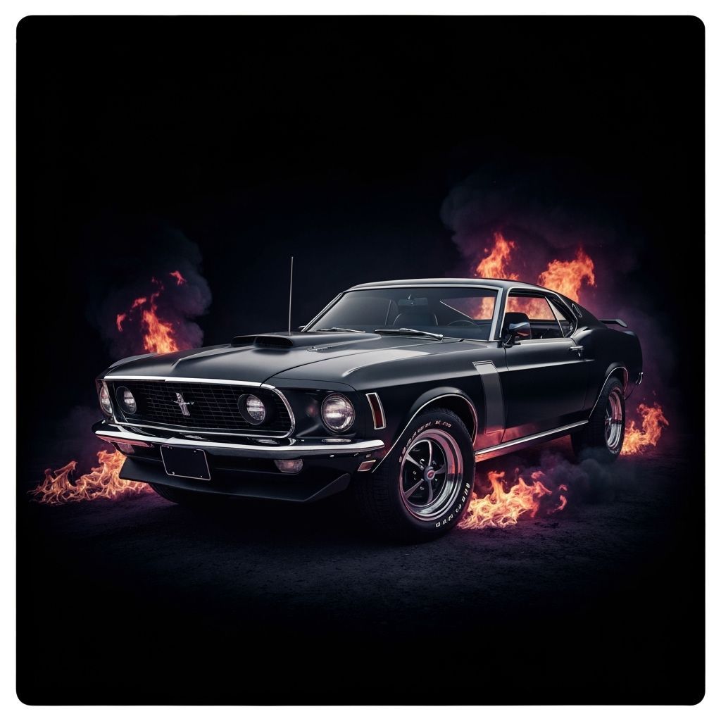 1969 Ford Mustang Boss 429 in Crystal with Fiery Neo-Noir Li...