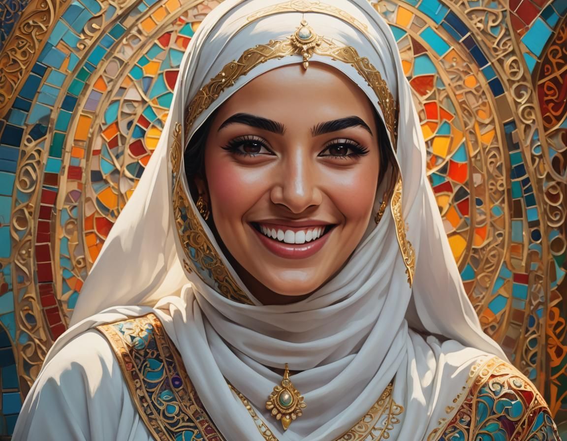 Beautiful Arabic Woman in Abaya: Hyperrealistic Portrait