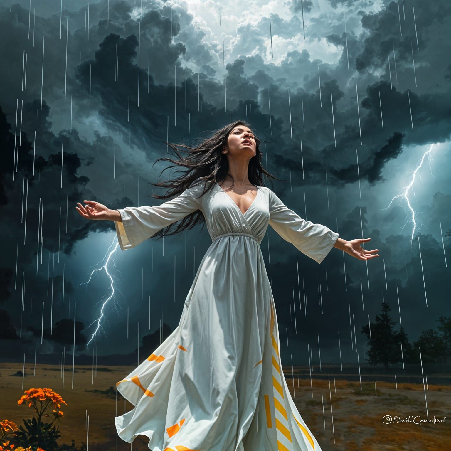 Stormy Weather Goddess in Digital Art