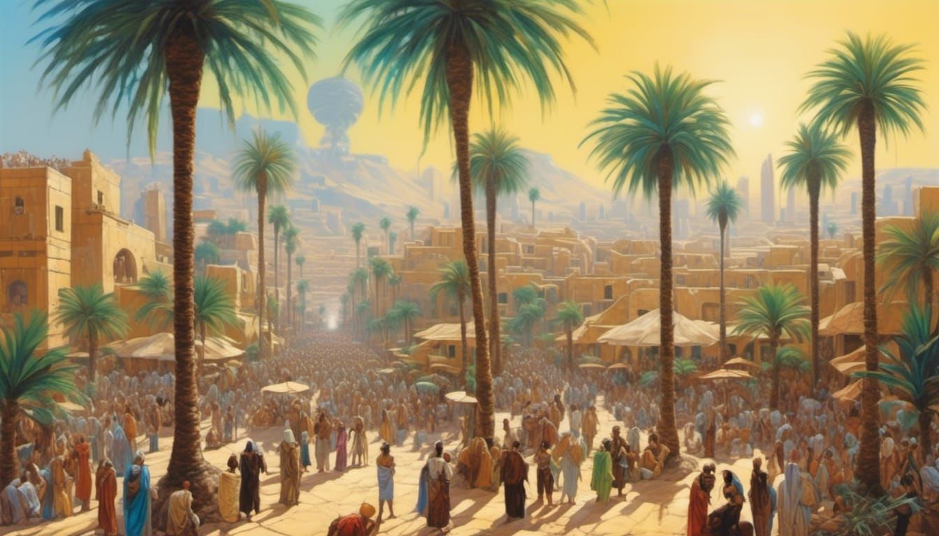 Mesopotamian Megalopolis: A Vibrant Ancient Cityscape