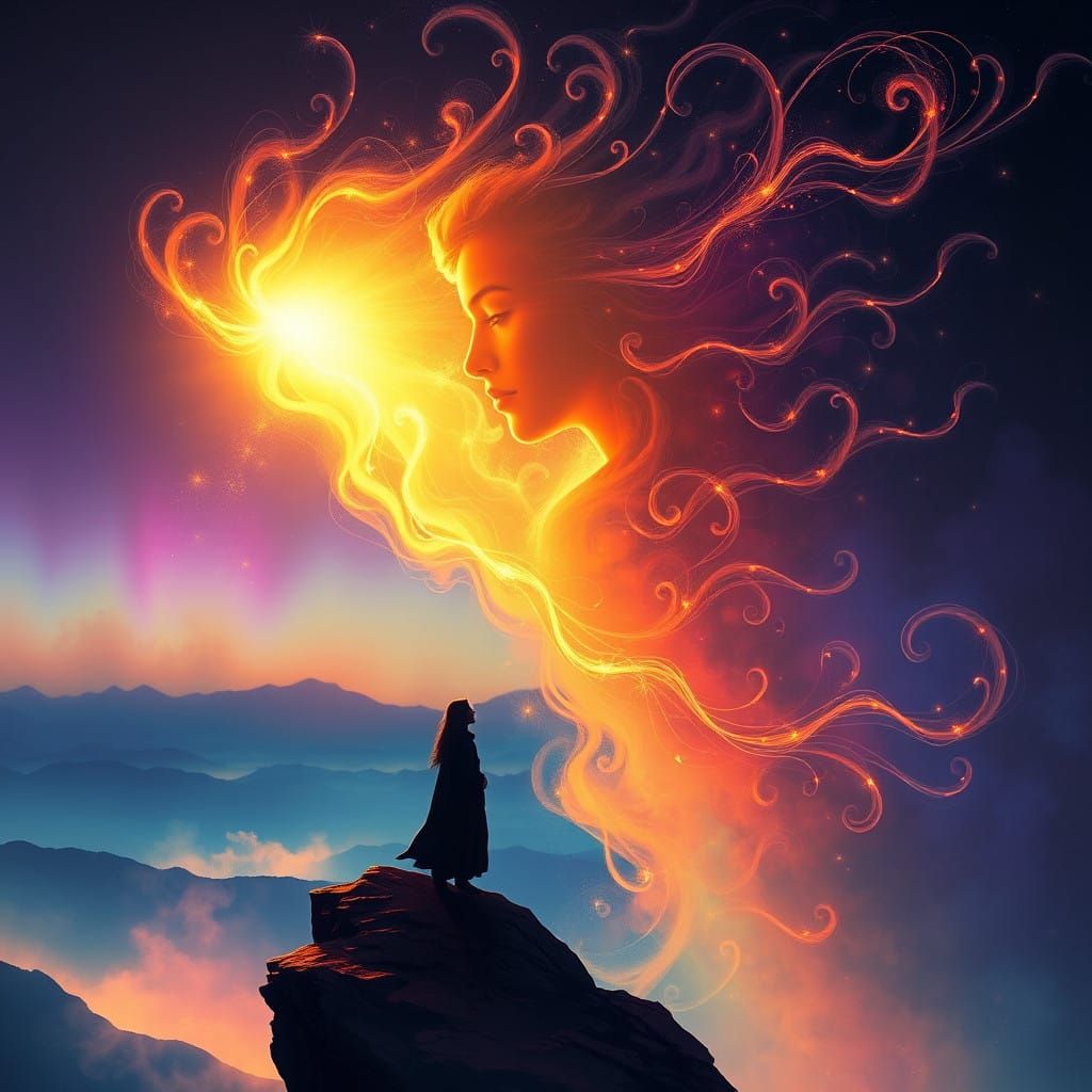 Ethereal Figure in Twilight Realm